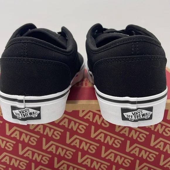 Vans Men’s Canvas Sneakers Classic Low-Top Design Atwood (Canvas) Black/White - Picture 13 of 16